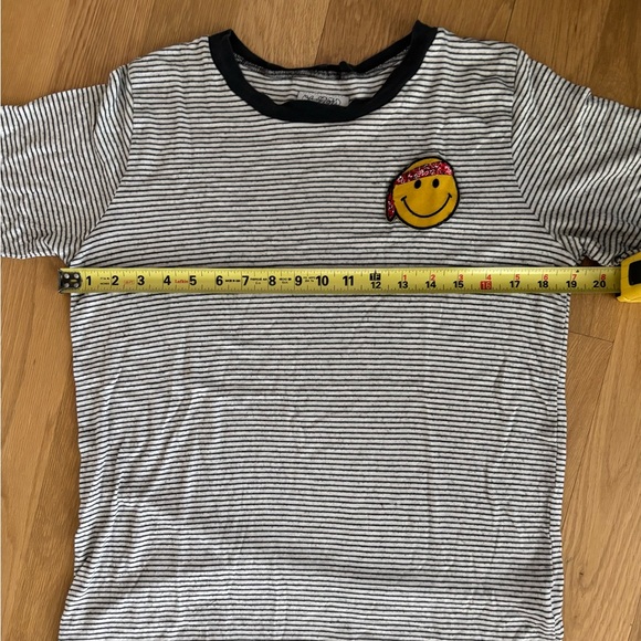 Lauren Moshi bandana smiley face striped s/s t-shirt Size S - Picture 7 of 8